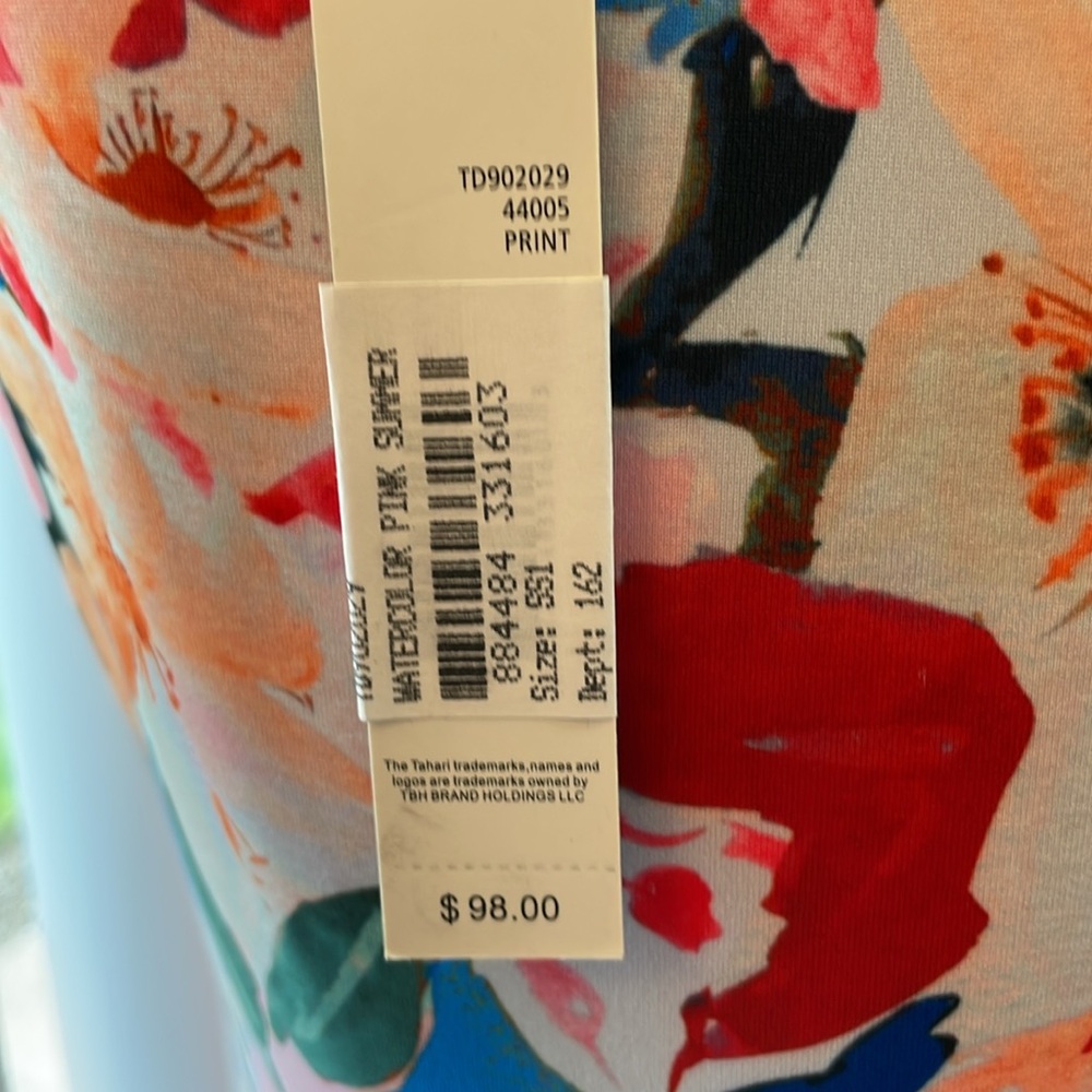 ❤️ Women’s NWT TAHARI V-Neck Dress Floral Print Sz S/P Floral Sleeveless Dress - Picture 7 of 15